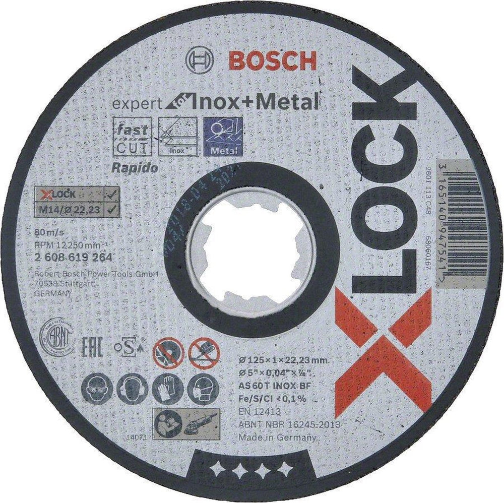 Bosch x-lock doorslijpschijf 125x1mm inox recht