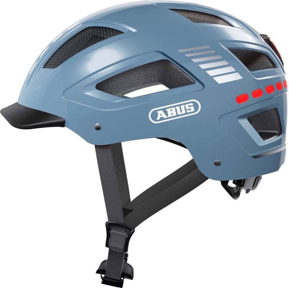 Abus fietshelm hyban 2.0 led signal glacier l - 56-61 cm - blauw - geschikt voor gebruik op elektrische fietsen - stadsfietsen - 455 g