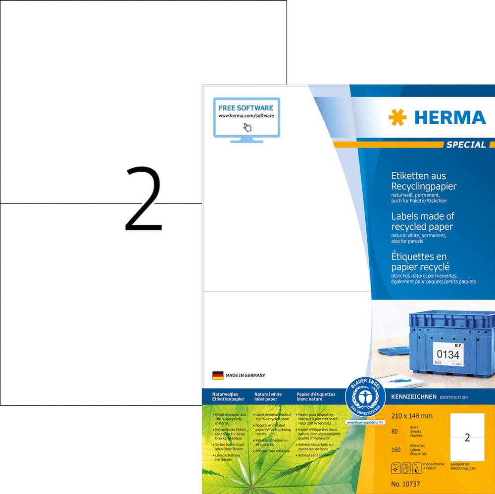 Herma - etiket recycling 210x148mm wit