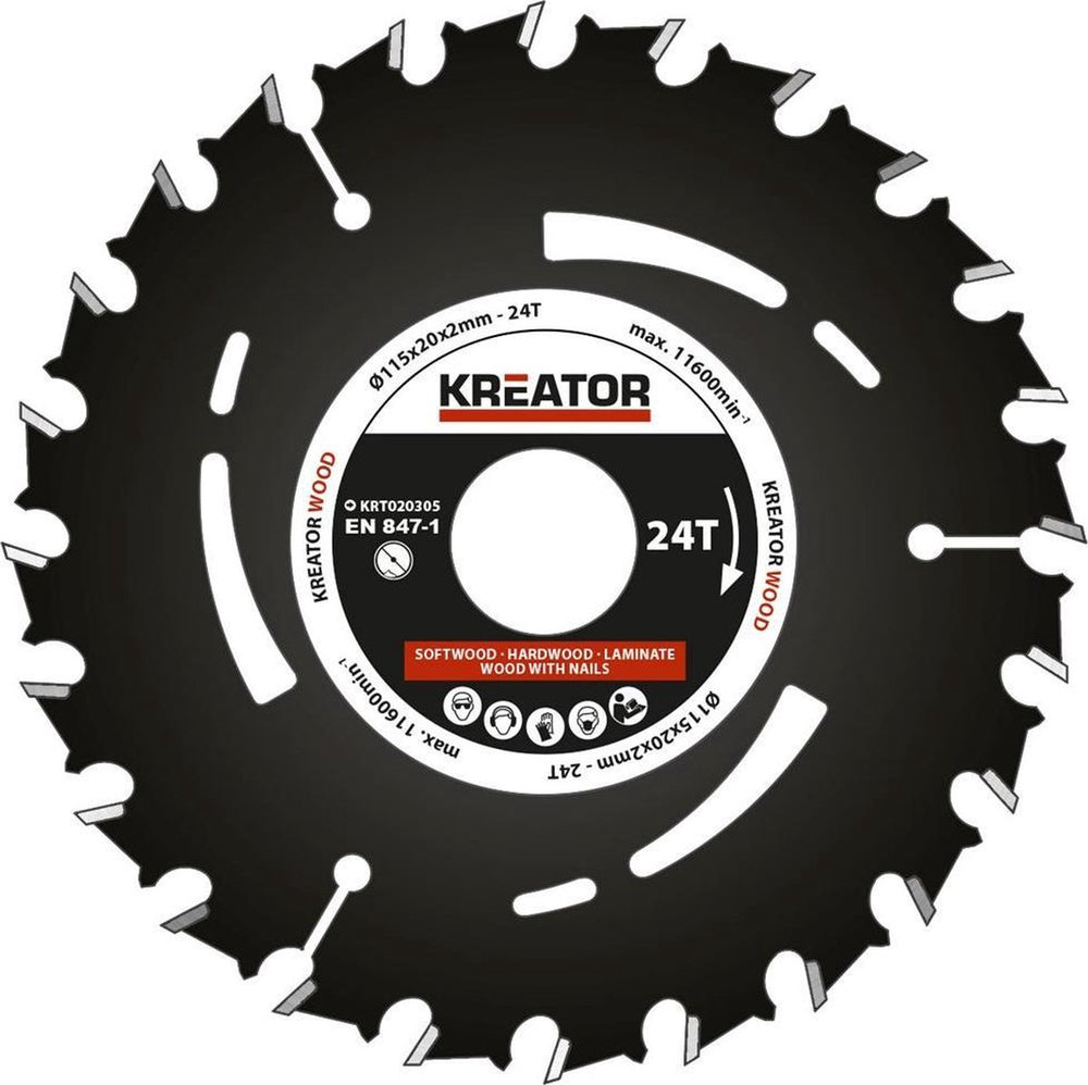 Kreator krt020305 invalzaagblad - ø115 mm - 24 t