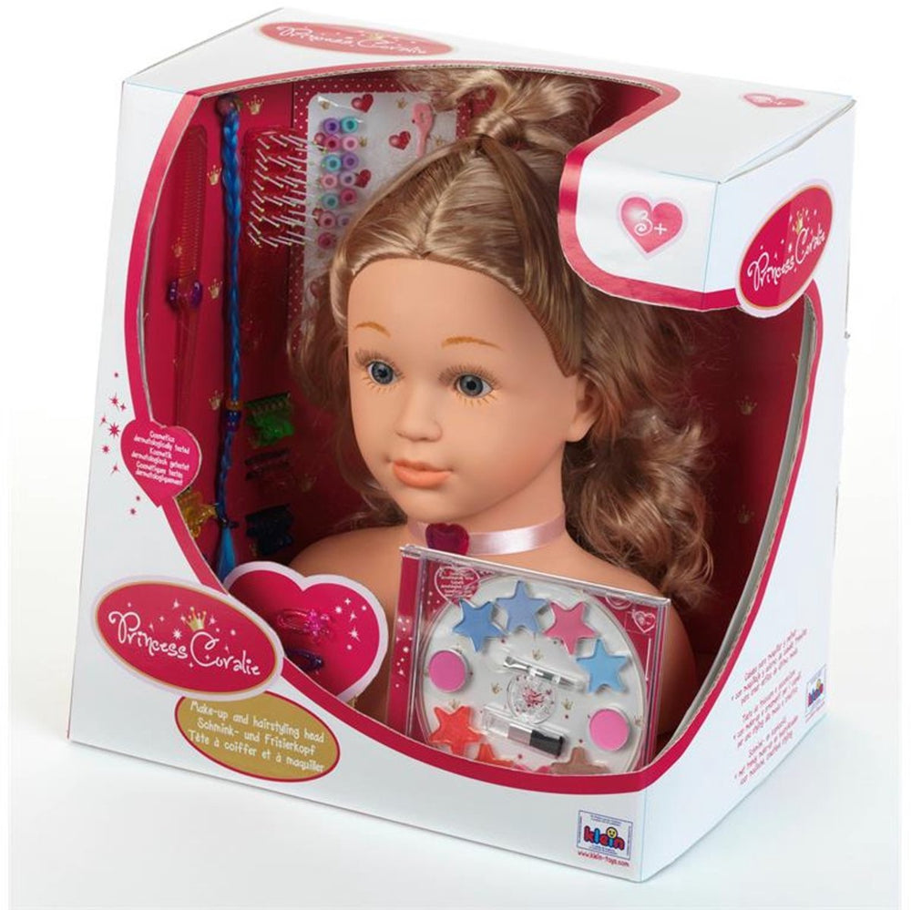 Klein toys princess coralie - kaphoofd '' sophia'' met make-up - incl. make-up doos, haartools en versieringen - make-up dermatologisch getest