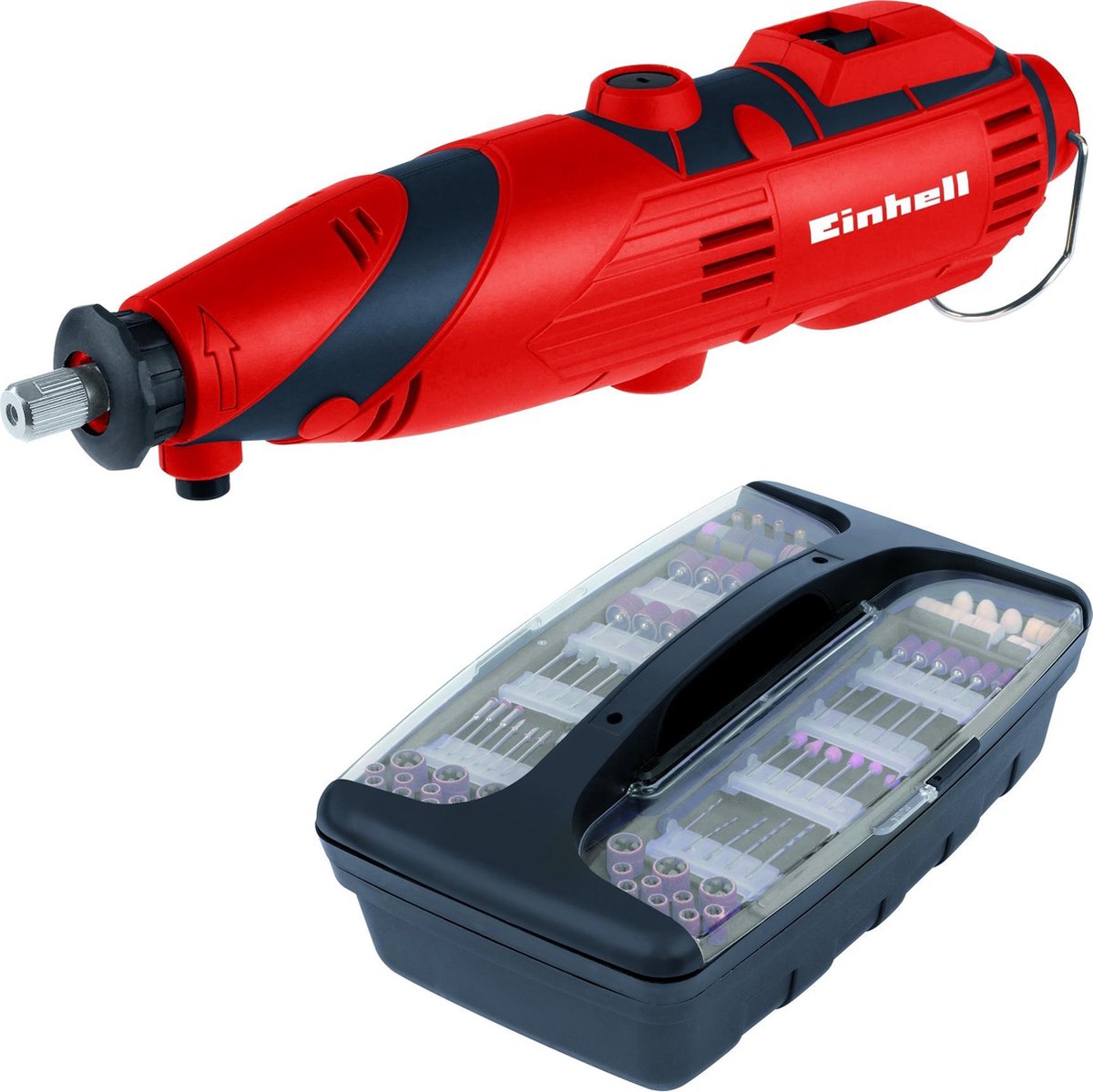 Einhell TC-MG 135 E Grinding and Engraving Machine - 135W - Electronic Speed Control: 10000-32000 rpm - Flexible Shaft - Incl. 189 Accessories in Storage Case