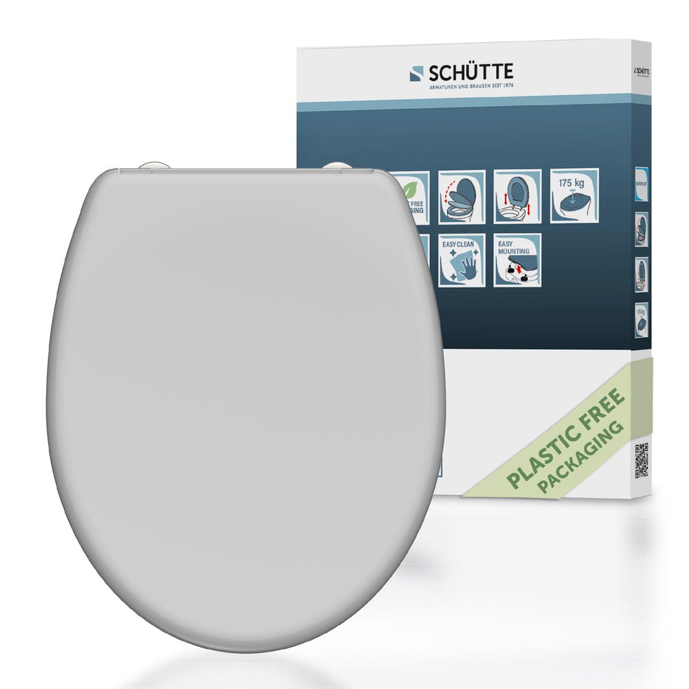 Schütte toiletbril met softclose snelsluiting grijs duplast