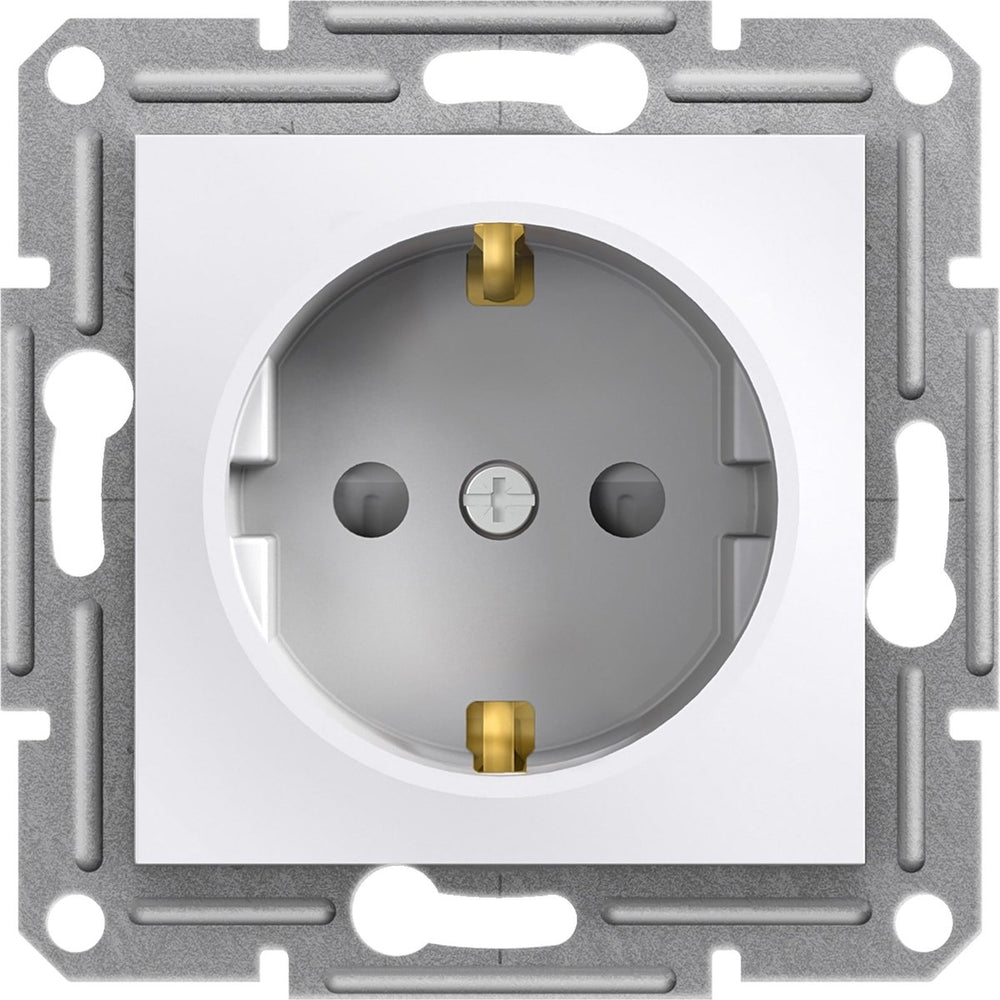 Schneider electric asfora stopcontact inbouw randaarde beveiliging - wit