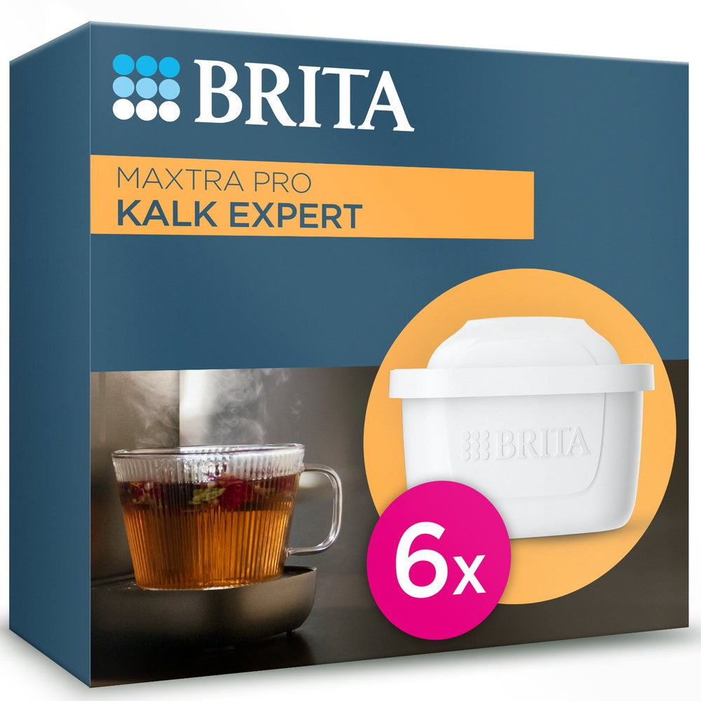 Brita waterfilterpatroon maxtra pro kalk expert - 6 stuks - originele waterfilter voor alle kannen voor bescherming van apparaten bij hard water - filtert o.a. kalk, onzuiverheden, chloor en metalen