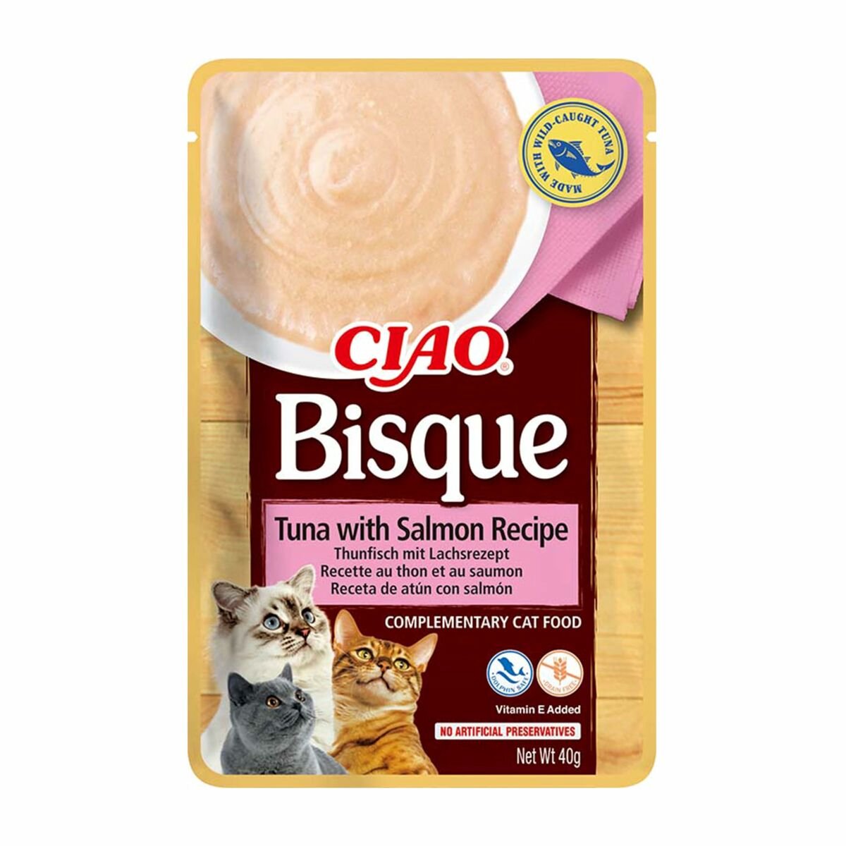 Inaba ciao bisque - kattensnack - tonijn zalm - romige traktatie - 24 x 40g