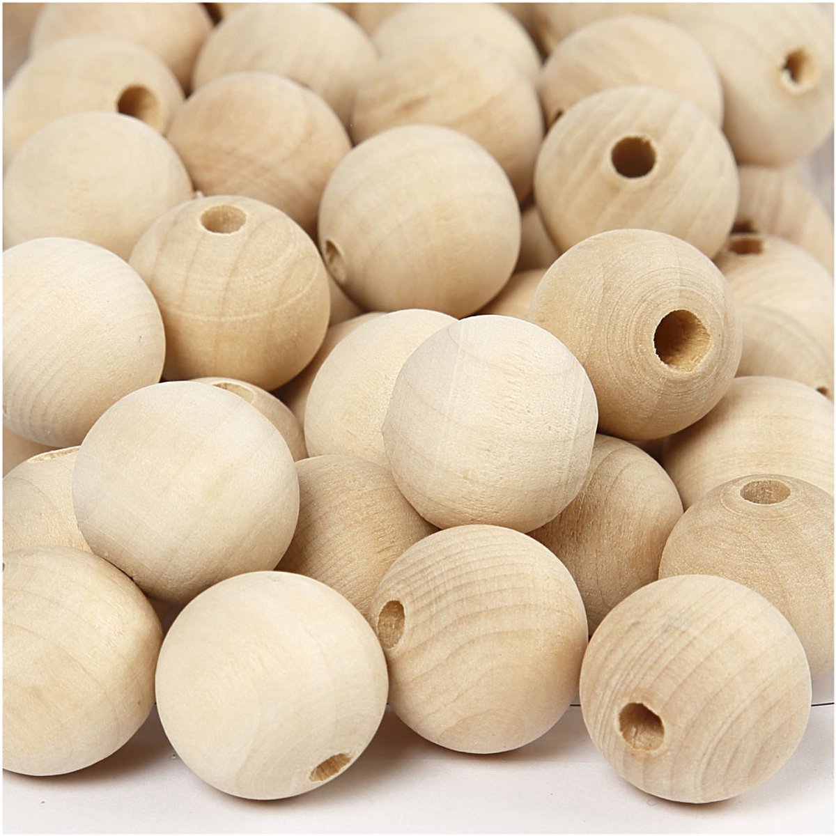 Creativ company houten kralen, ø 2cm, 200st.