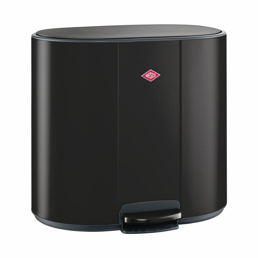 Wesco multicollector 3 prullenbak afvalscheiding (1x25 liter, 2x12 liter) | 49 liter | metaal - matzwart | pedaalemmer met soft close en geurfilter