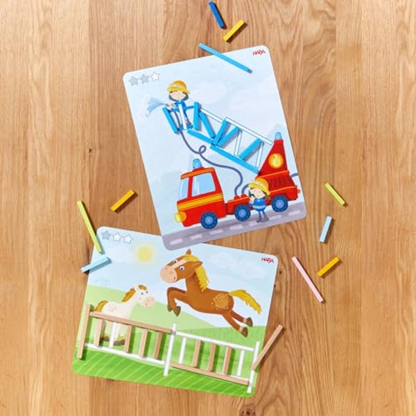 Haba ordeningsspel stabix houten educatief spel voor kinderen.