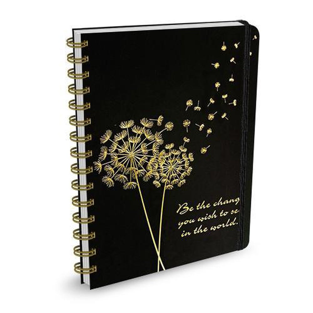 Peter pauper black rock notitieboek - dandelion wishes - ringband - 16�21cm