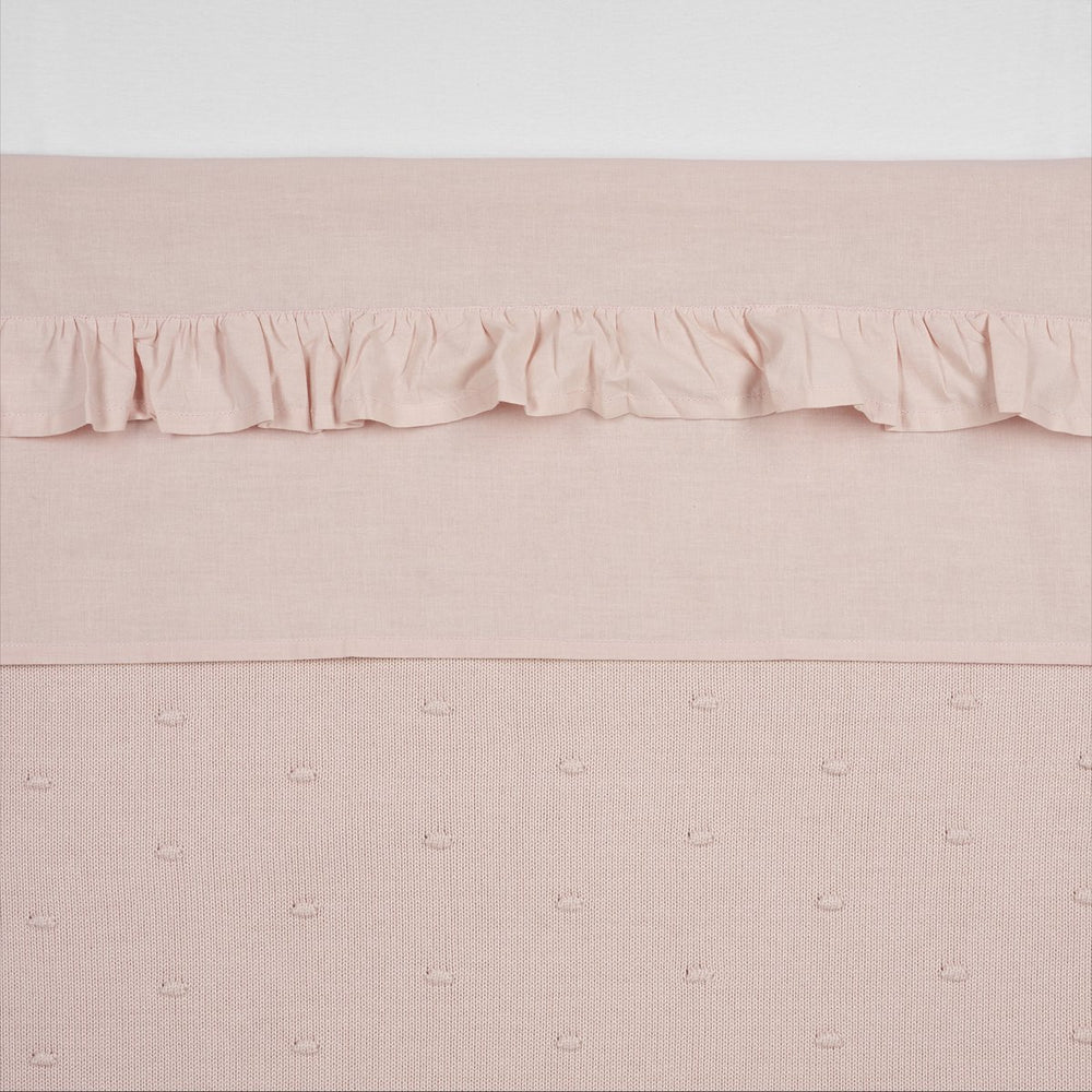 Meyco baby ruffle ledikant laken - soft pink - 100x150cm - 0.3 tog