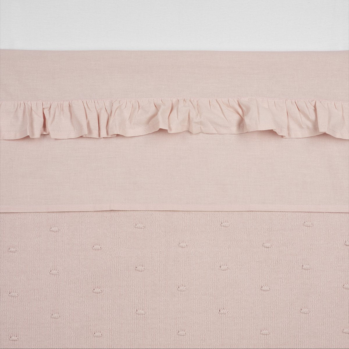 Meyco baby ruffle ledikant laken - soft pink - 100x150cm - 0.3 tog