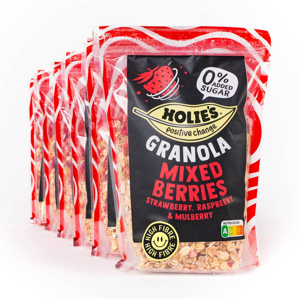 Holie's granola mixed berries 6x 320gr - ontbijtgranen - suikervrij - gezond - vegan