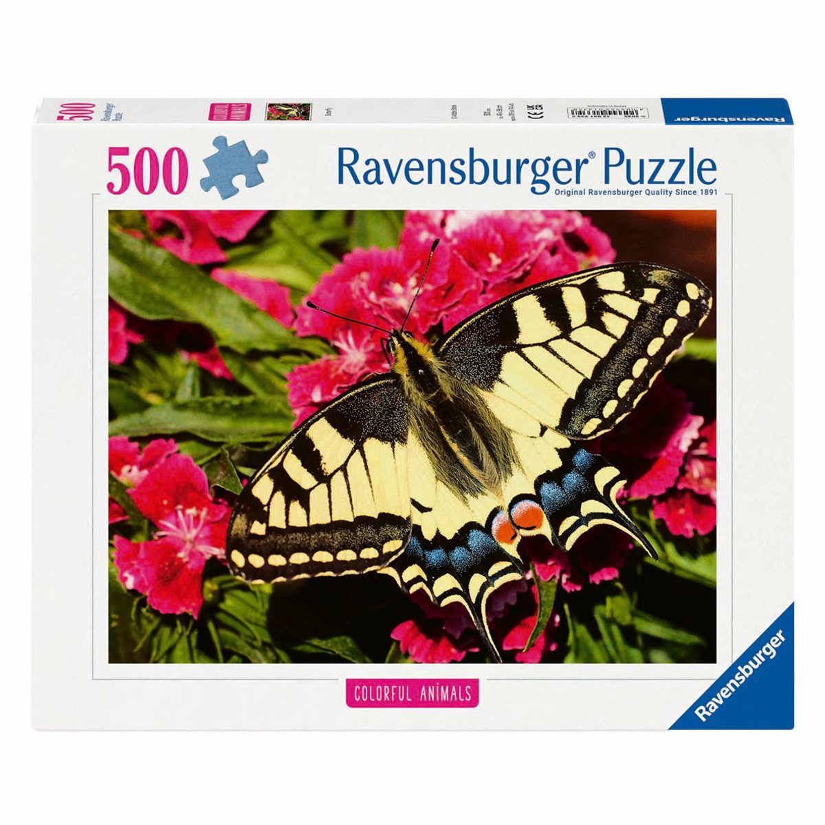 Ravensburger legpuzzel kleurrijke dieren vlinder, 500st.