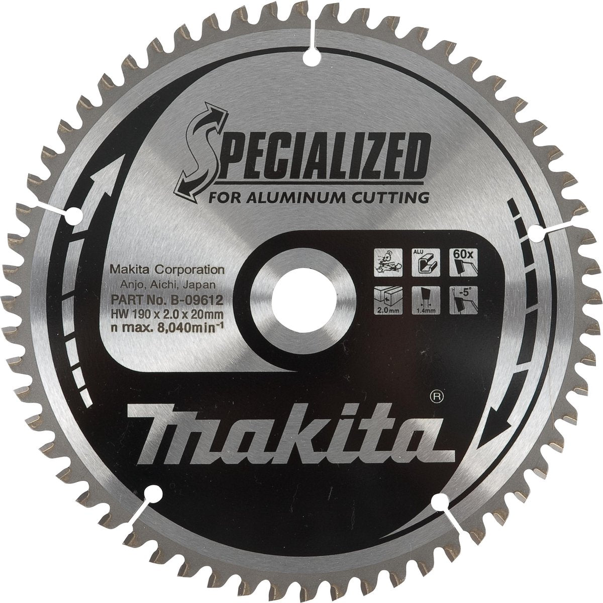 Makita cirkelzaagblad voor aluminium | specialized: aluminium | ø 235mm asgat 30mm 80t - b-09606