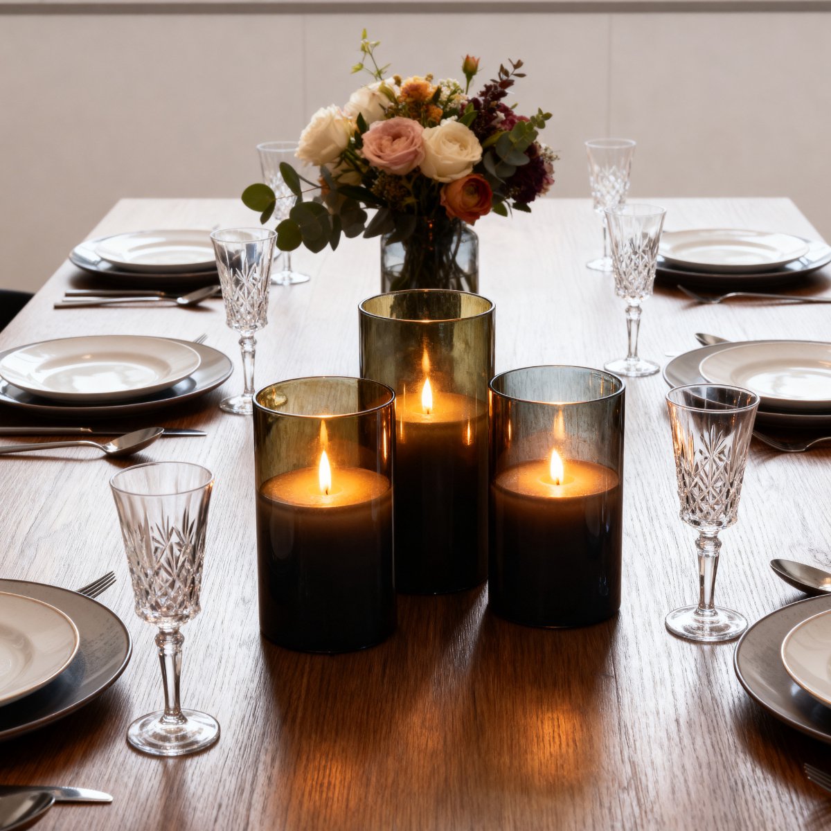 Arti casa led kaars in glas 3st