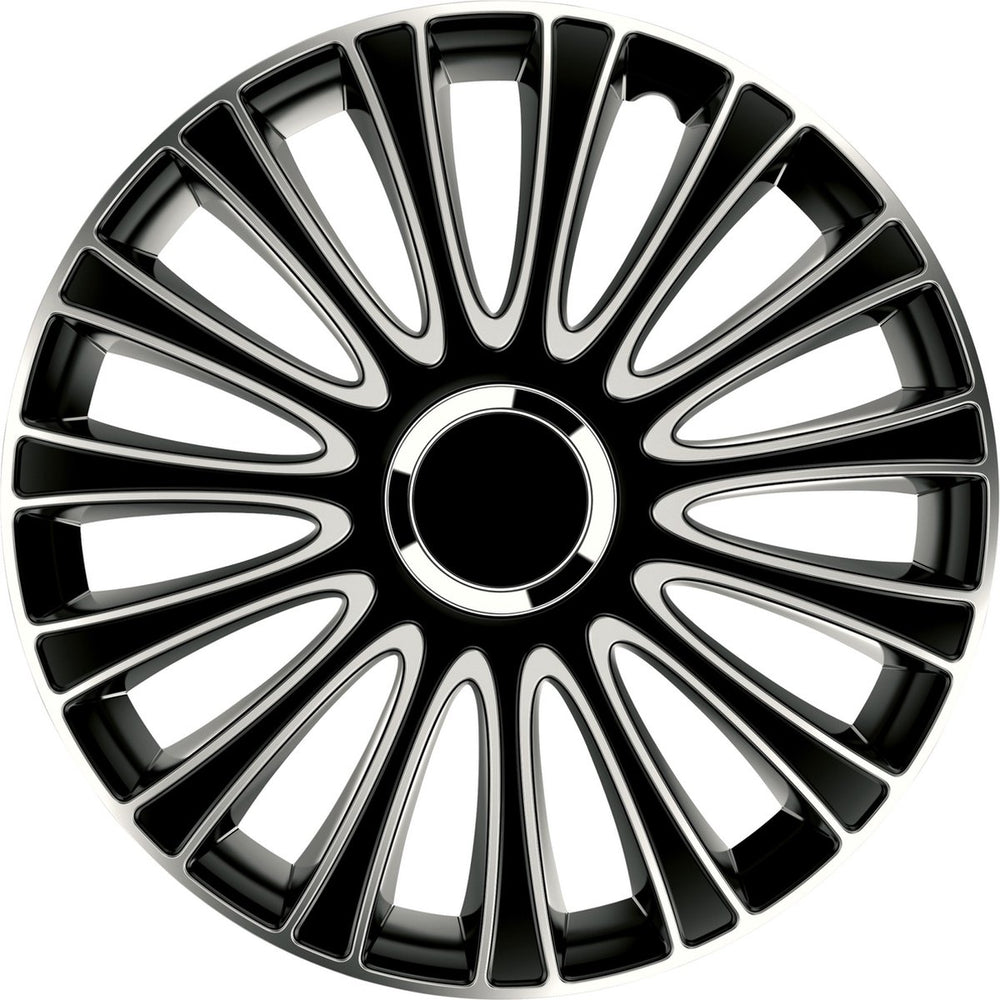 Carpoint wieldoppen le mans pro 14 inch abs zwart zilver set van 4