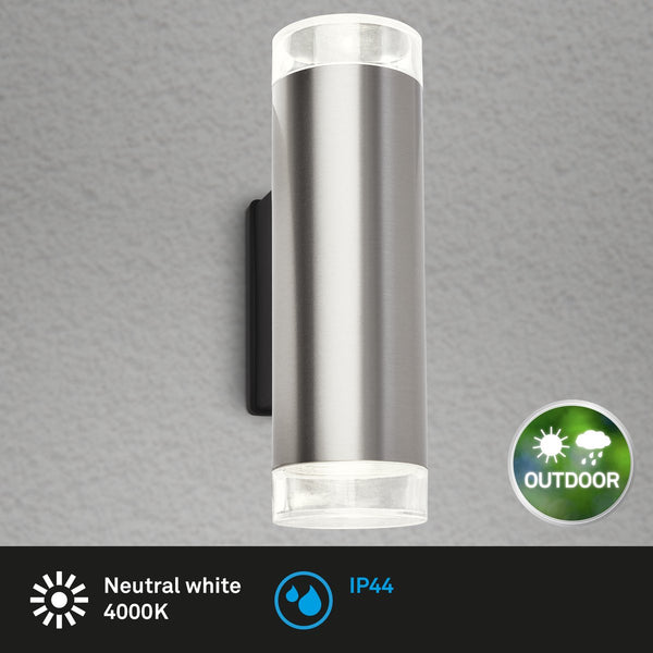 Briloner - led buitenlamp - metaal - tuinverlichting met 2x gu10 - 4.7 watt - warm wit licht - roestvrij staal