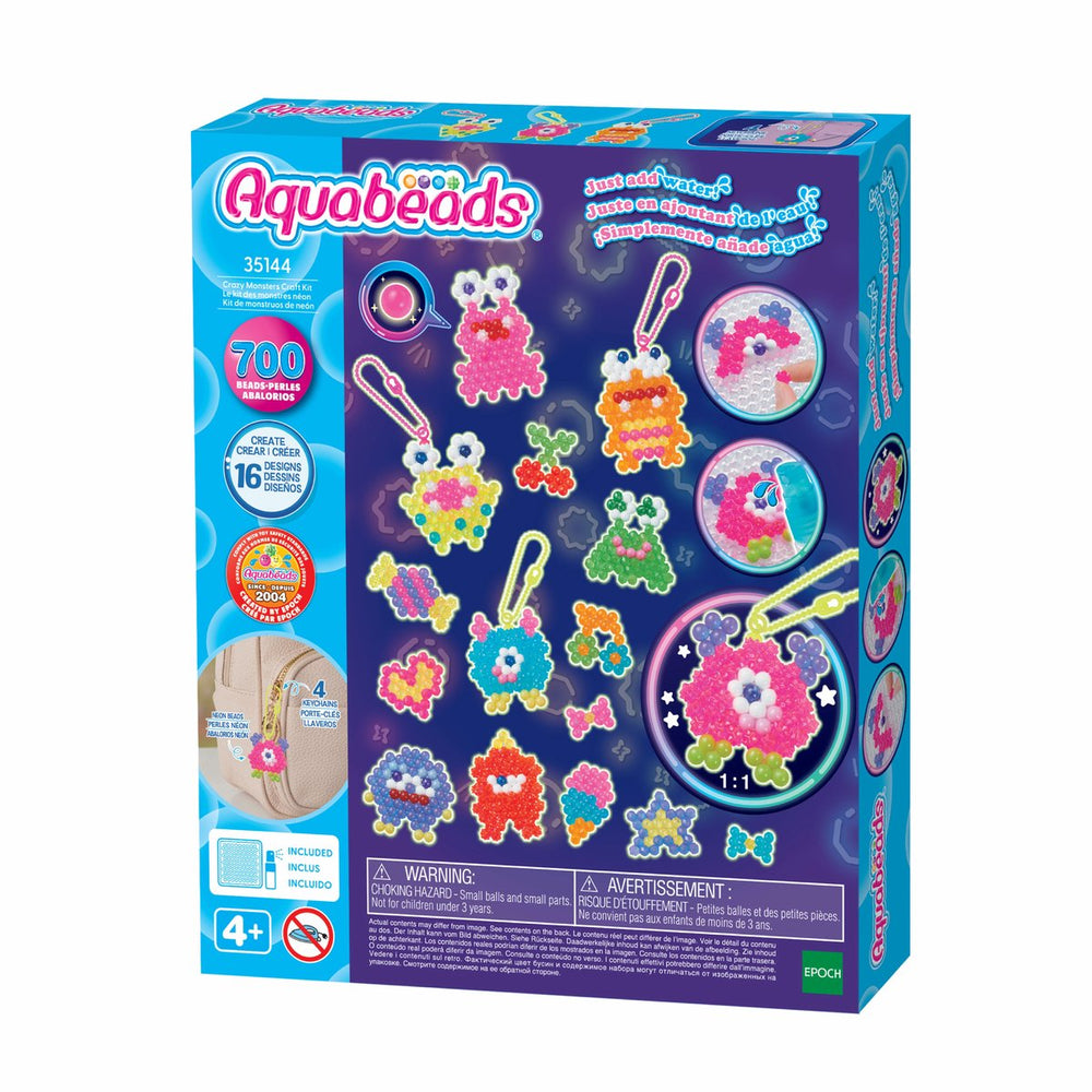 Aquabeads neon gekke monsters set- kleurrijke parels die magisch aan elkaar plakken door water