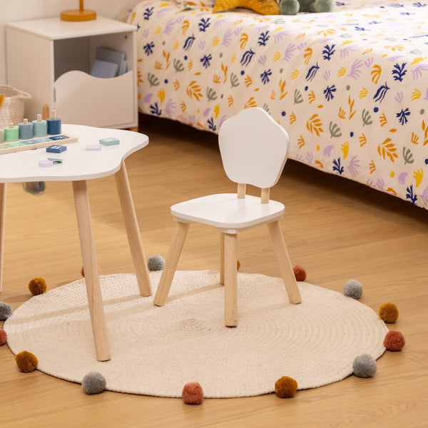 Atmosphera kids tekentafel kindertafel bloem 55x48xh43cm - wit