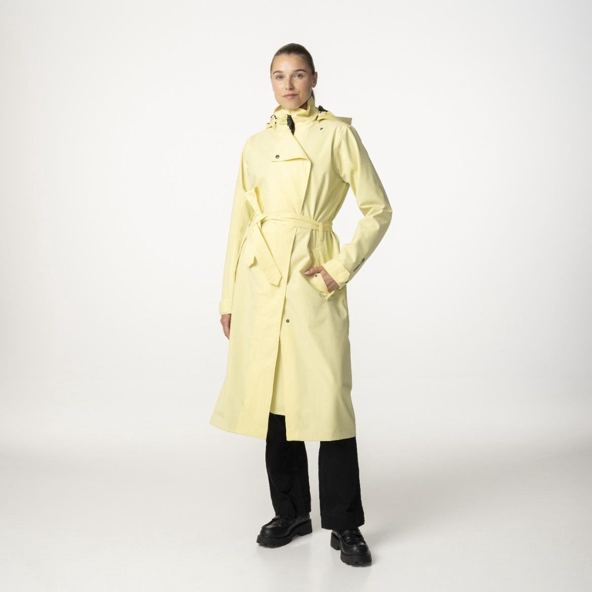 Agu trench coat long regenjas dames waterdicht - golden mist - waterkolom 5.000 mm - afneembare capuchon