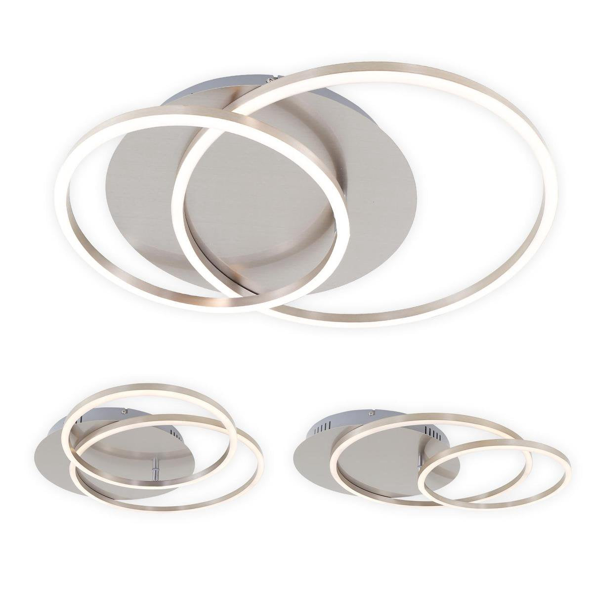 Briloner frame - plafonnière dimbaar - plafondlamp draaibaar - incl. geheugenfunctie - led 40w - 3.200 lumen - mat-nikkel - ø 30cm