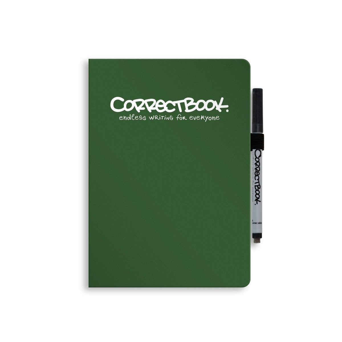 Correctbook a5 uitwisbaar notitieboek – scratch forest green – mix binnenwerk – herbruikbaar schrift – inclusief pen wisdoekje