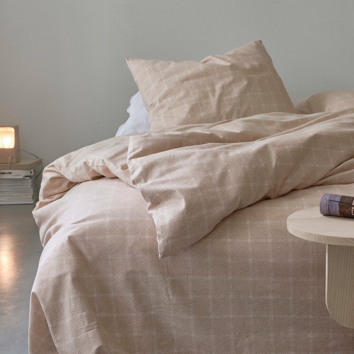 Cinderella dekbedovertrek carre flanel - naturel - 140x220
