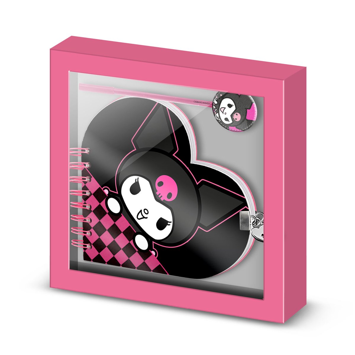 Karactermania - kuromi - multicolor kuromi vierkant hart sleutel en pen