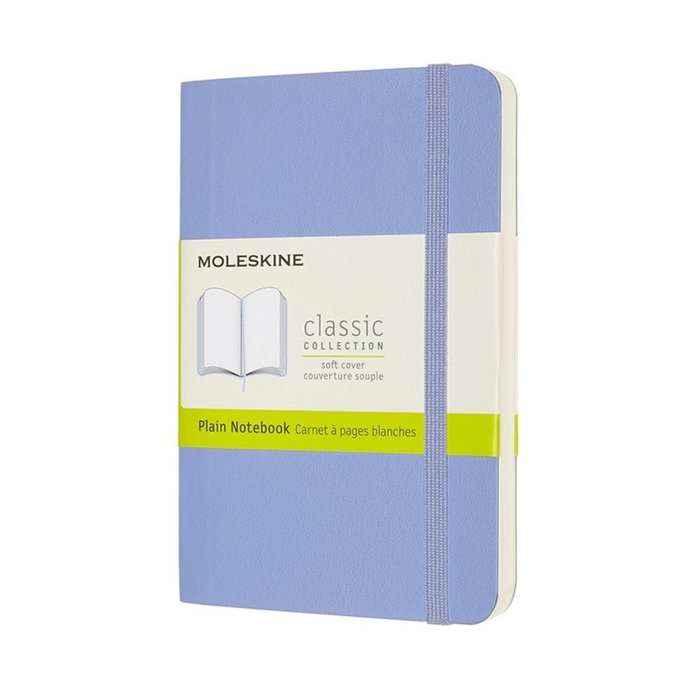 Moleskine classic notitieboek - pocket - softcover - blanco - hortensia blauw