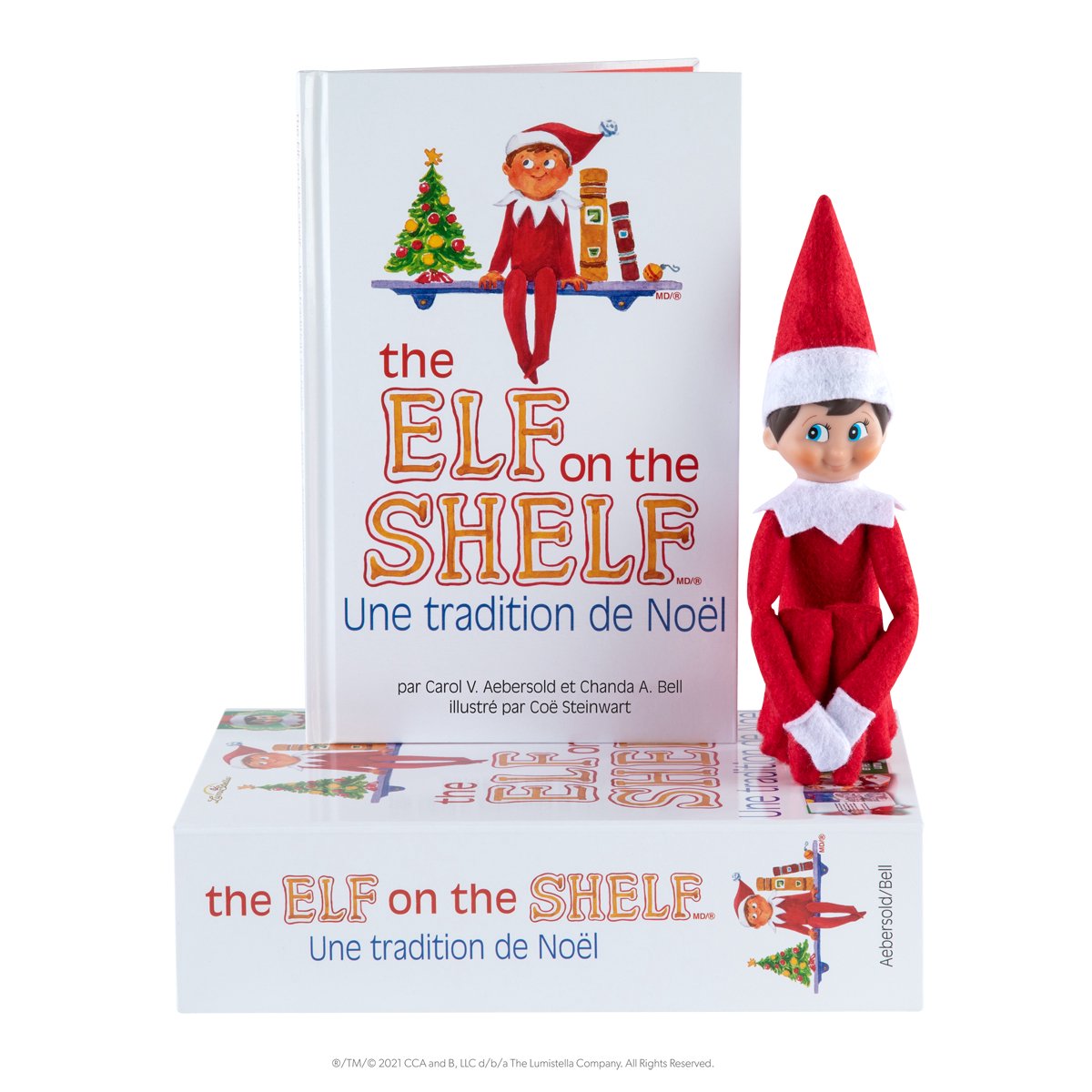 The elf on the shelf elf on the shelf cadeau set - jongen franstalig - scout elf pop - softcover verhaalboek - adoptiecertificaat