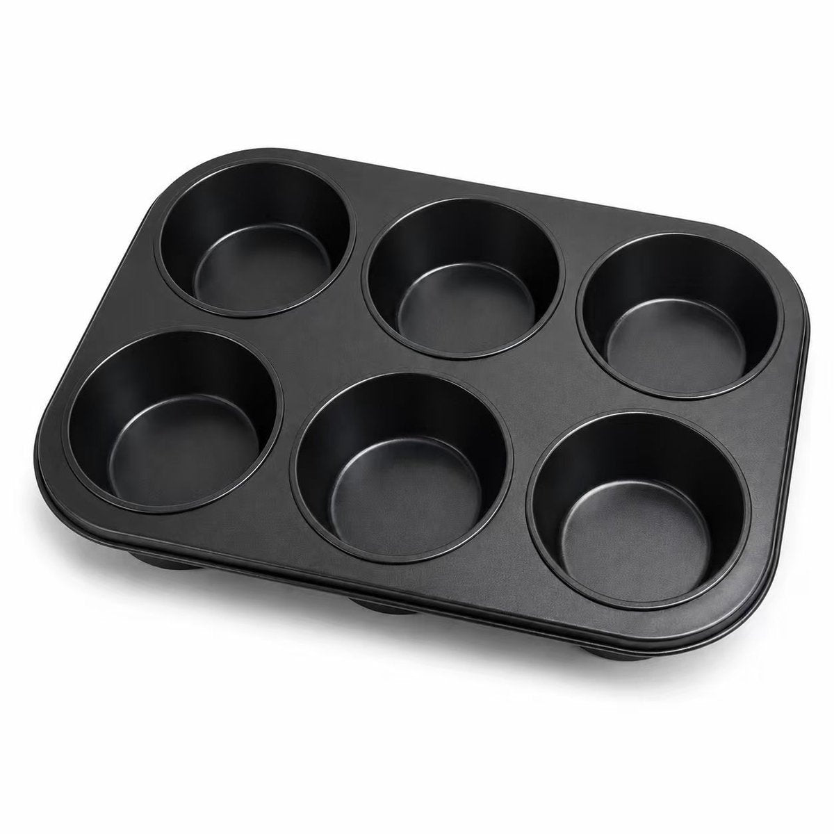 Kozie muffinvorm voor 6 muffins – pfas-vrij – anti-aanbak bakvorm – cupcakevorm – metaal – antraciet