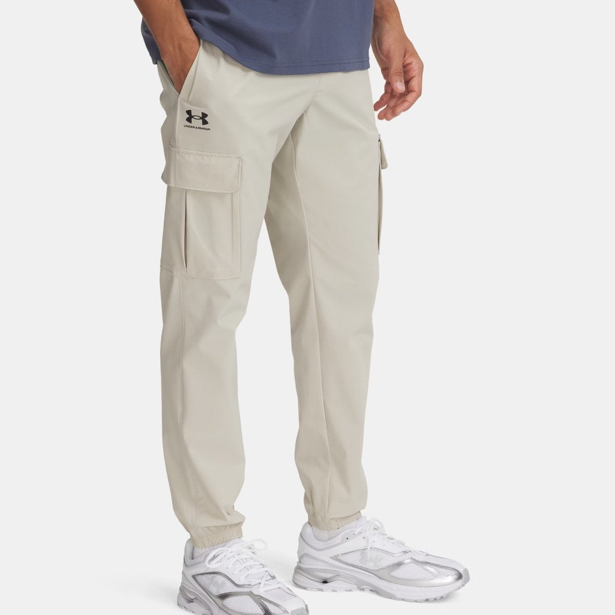 Under armour ua vibe woven cargo pants-brn heren sportbroek - khaki base - zwart