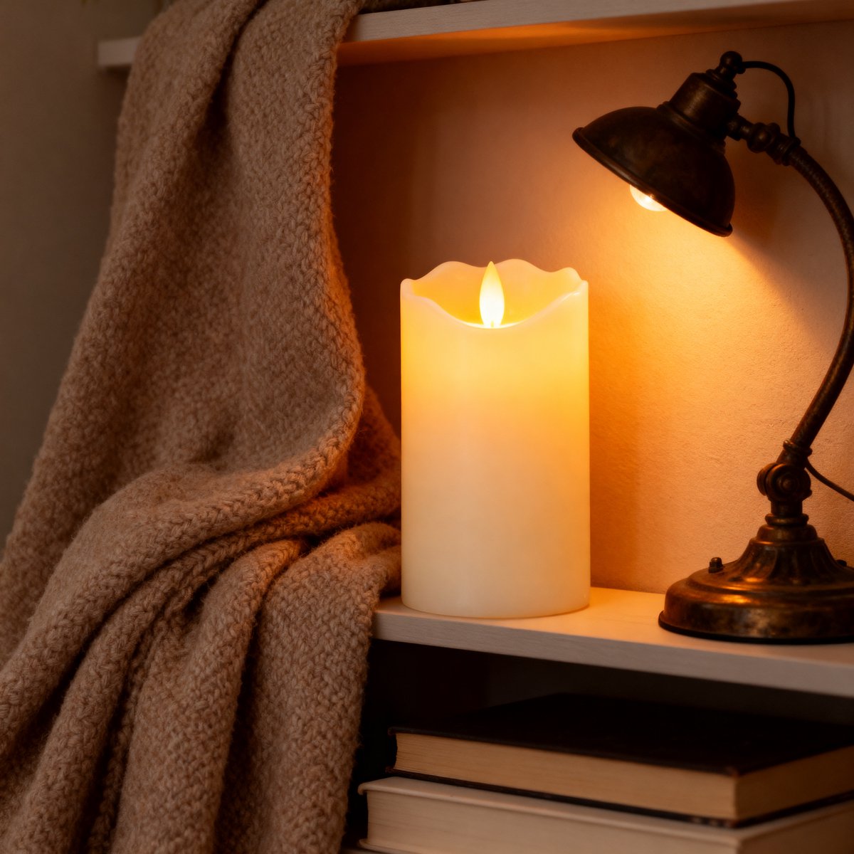 Arti casa led candle wetlook ivory h10cm