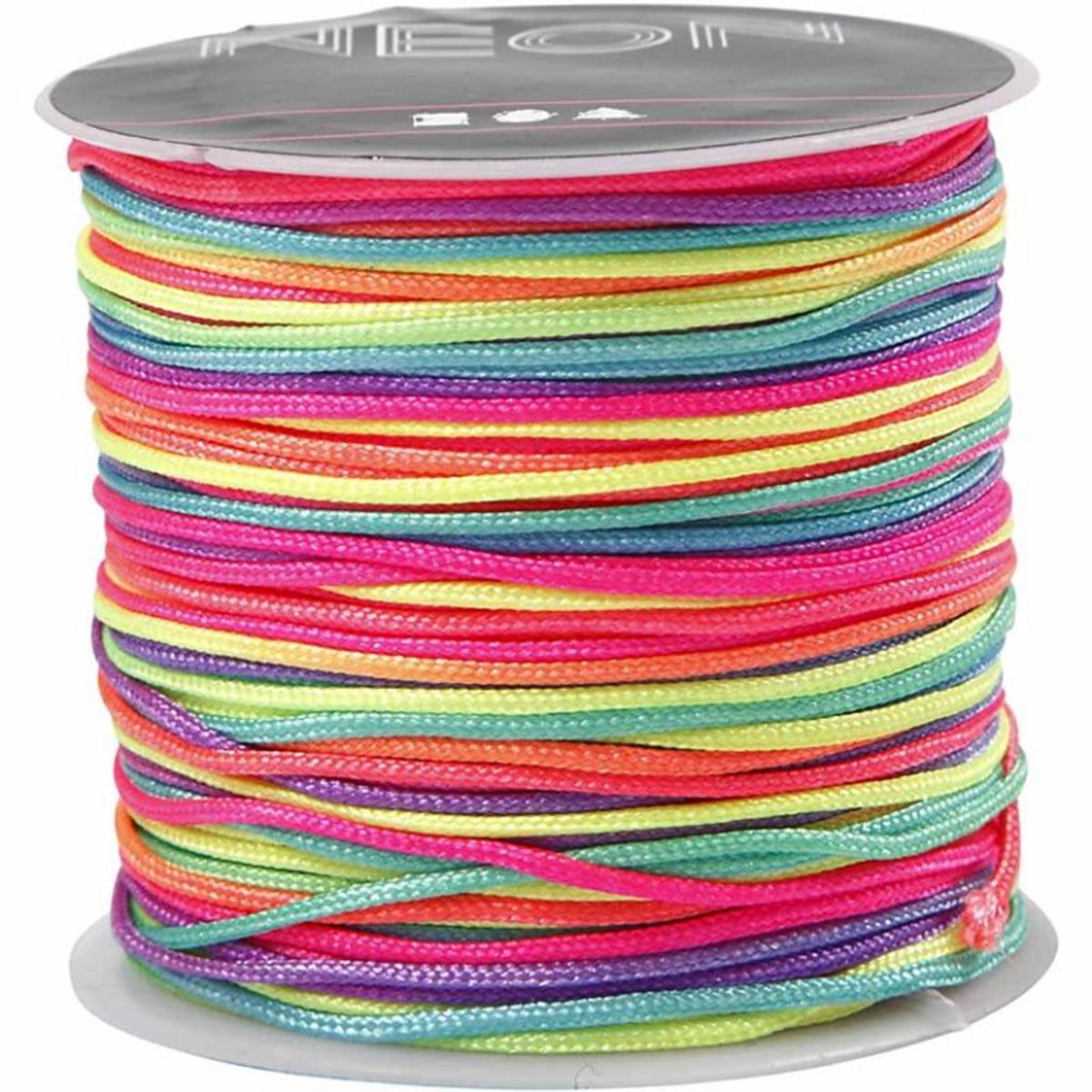 Creativ company cc macramé koord 1 mm multi neon 28 m