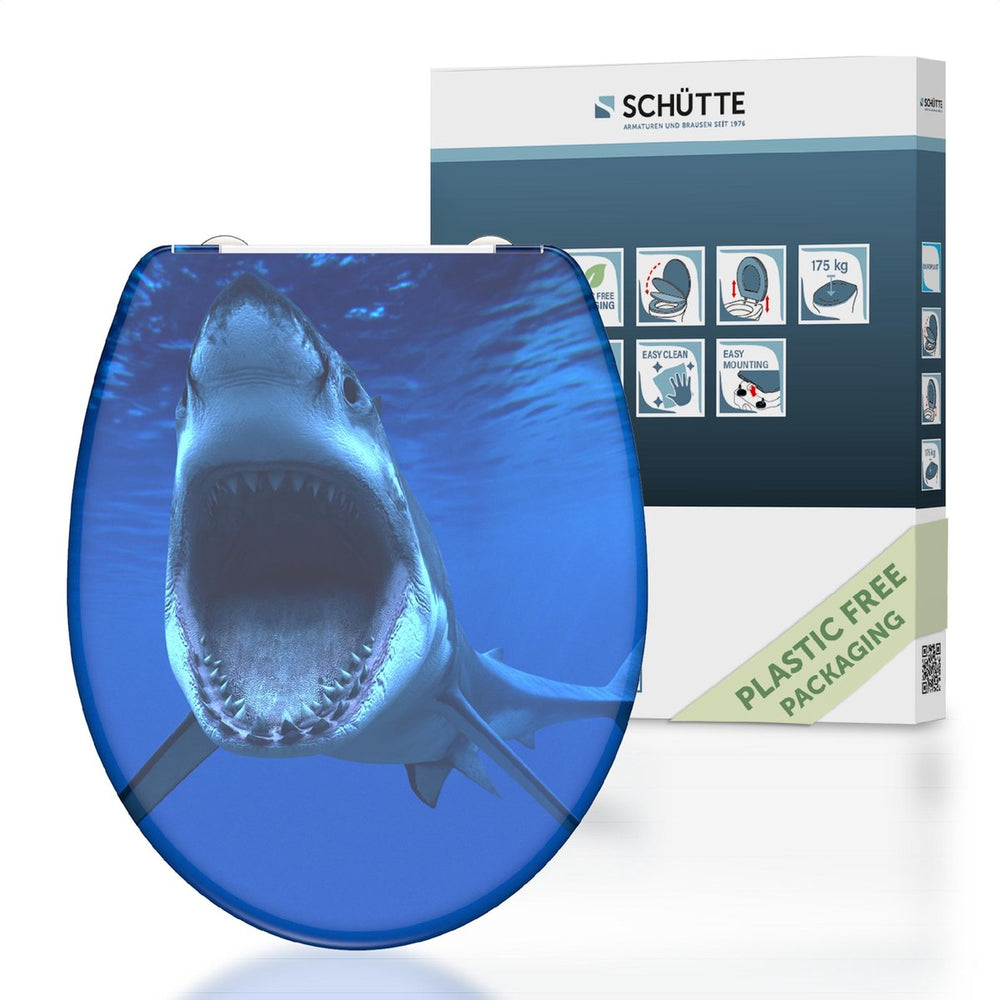 Schütte toiletbril met softclose snelsluiting shark