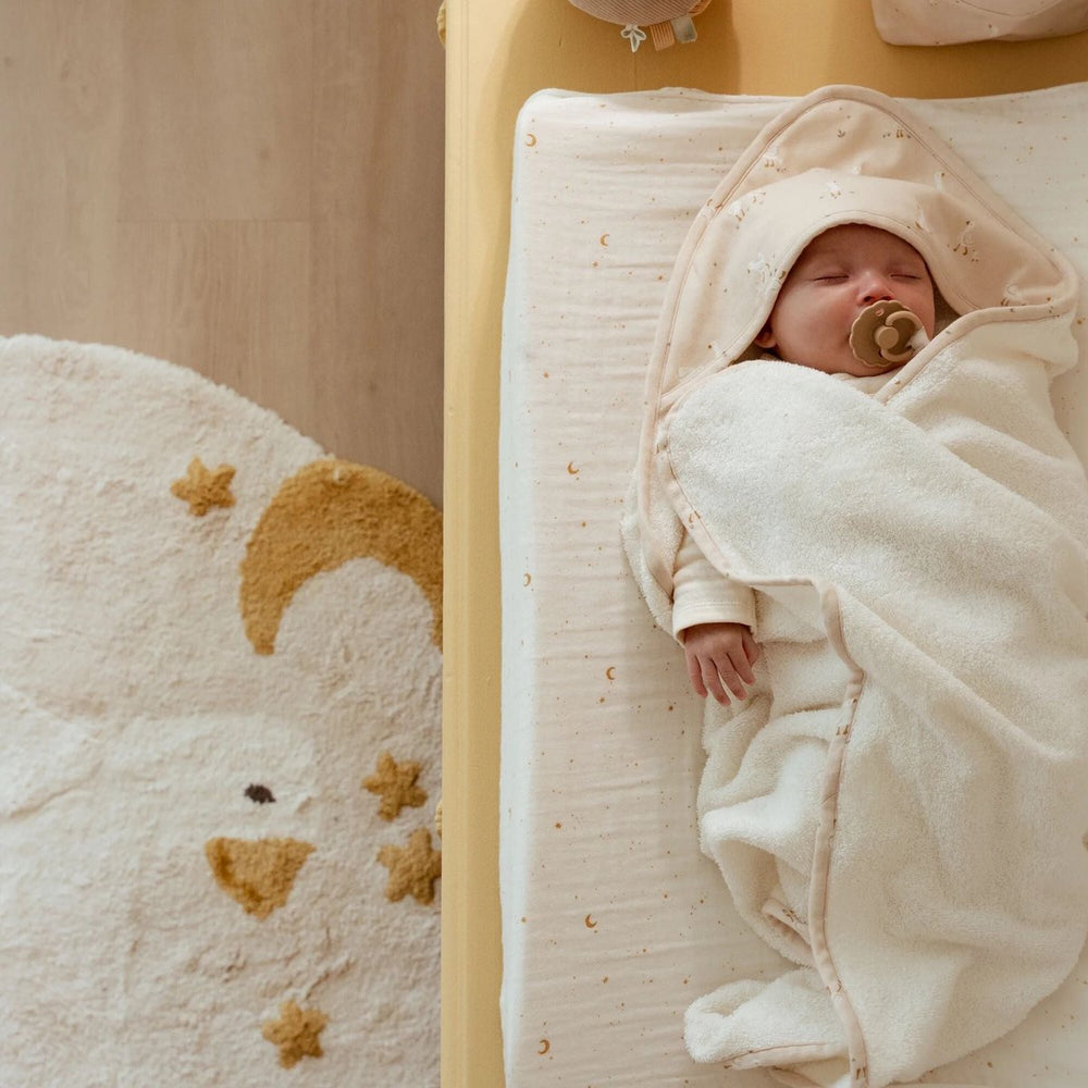 Little dutch aankleedkussenhoes - wit - newborn naturals - moon stars