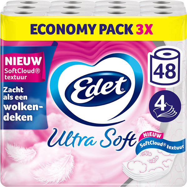 Edet ultra soft toiletpapier - 4-laags - 48 rollen - voordeelverpakking