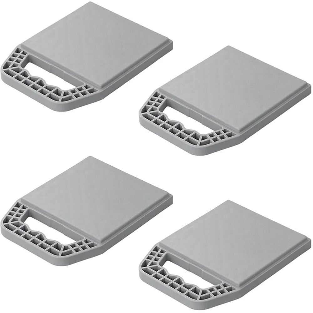 Proplus onderlegplaten - stapelbaar - met handvat - onderlegplaat caravan - set van 4 stuks - grijs