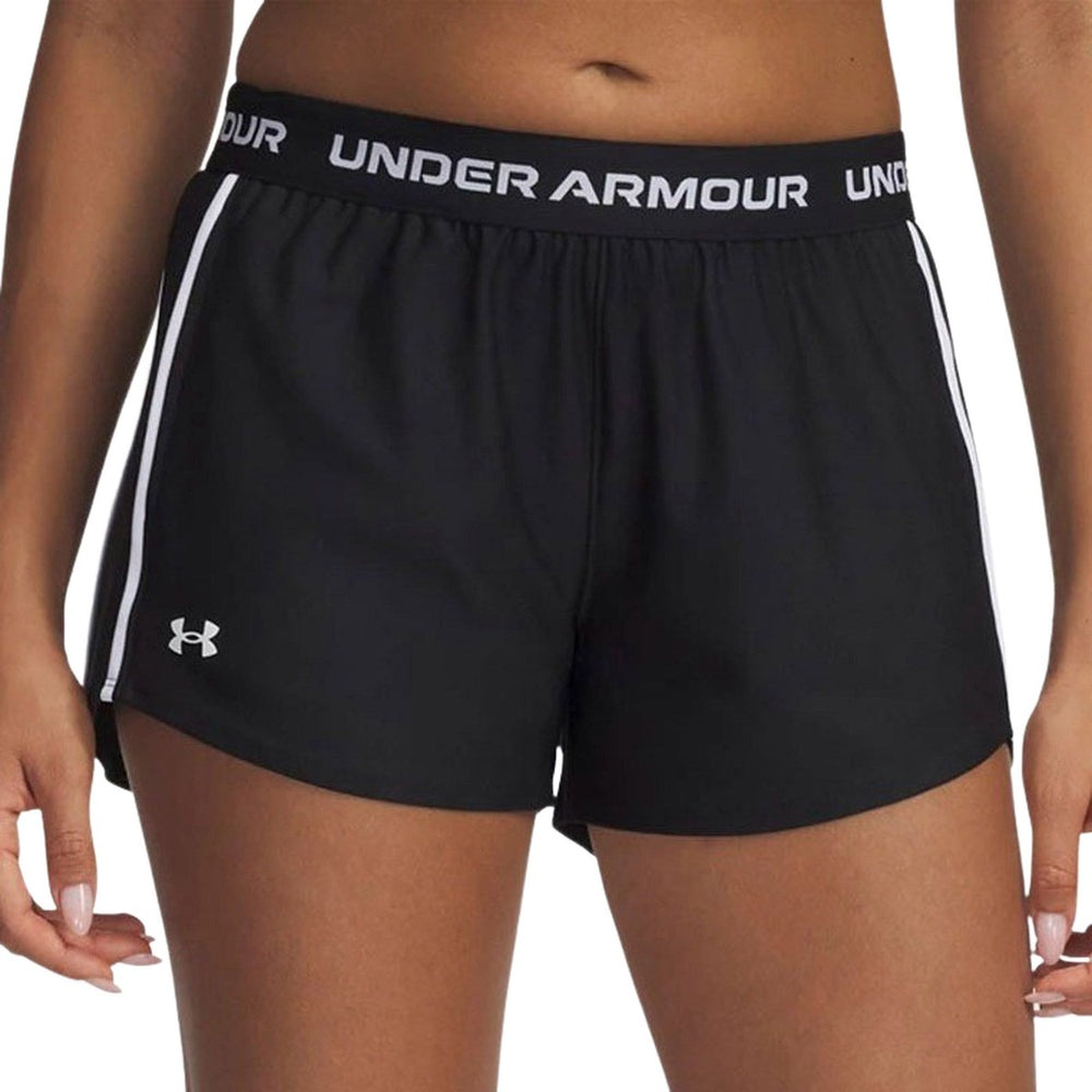 Under armour tech play up shorts-blk dames sportbroek - zwart - wit