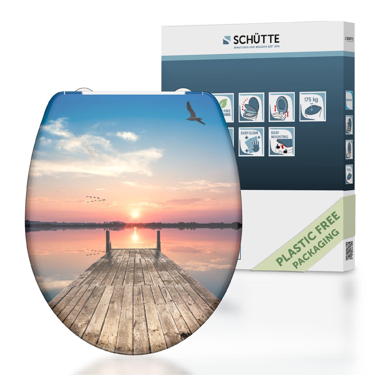 Schütte toiletbril met soft-close quick-release Sunset Sky