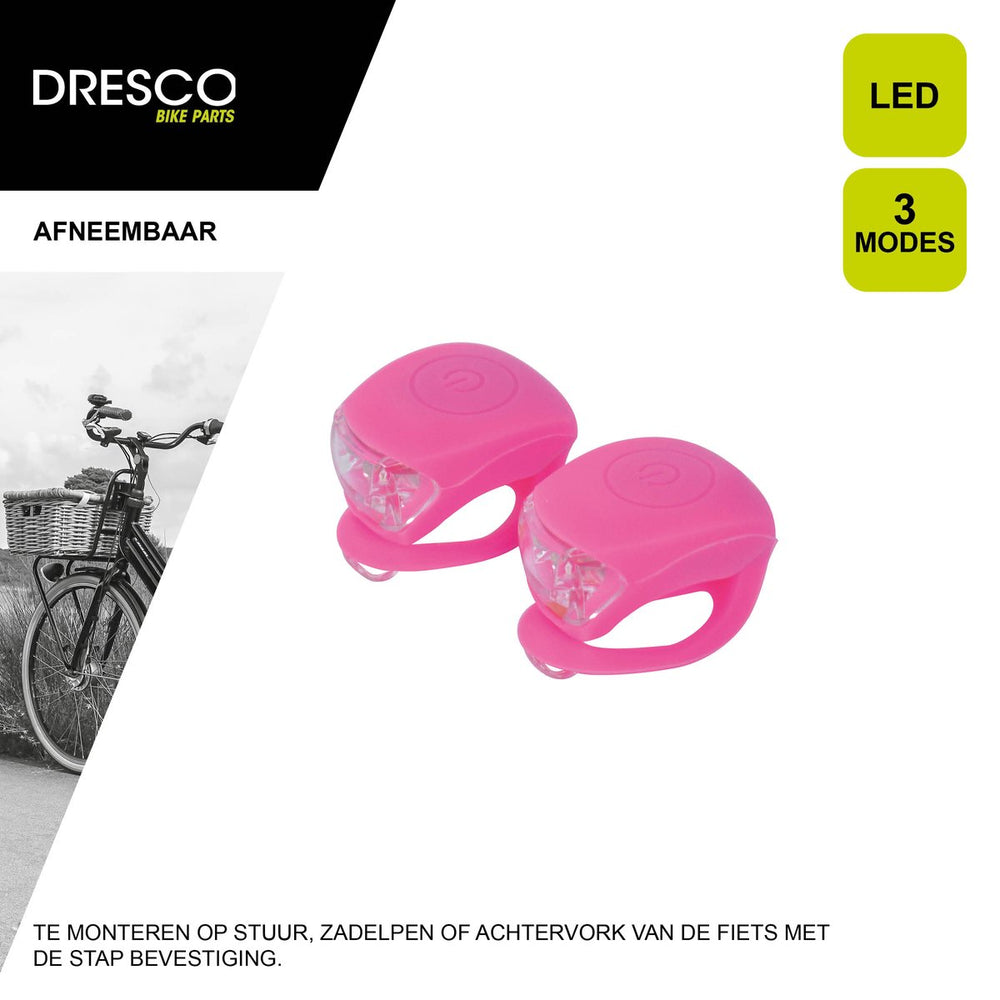 Dresco siliconen roze fietsverlichting