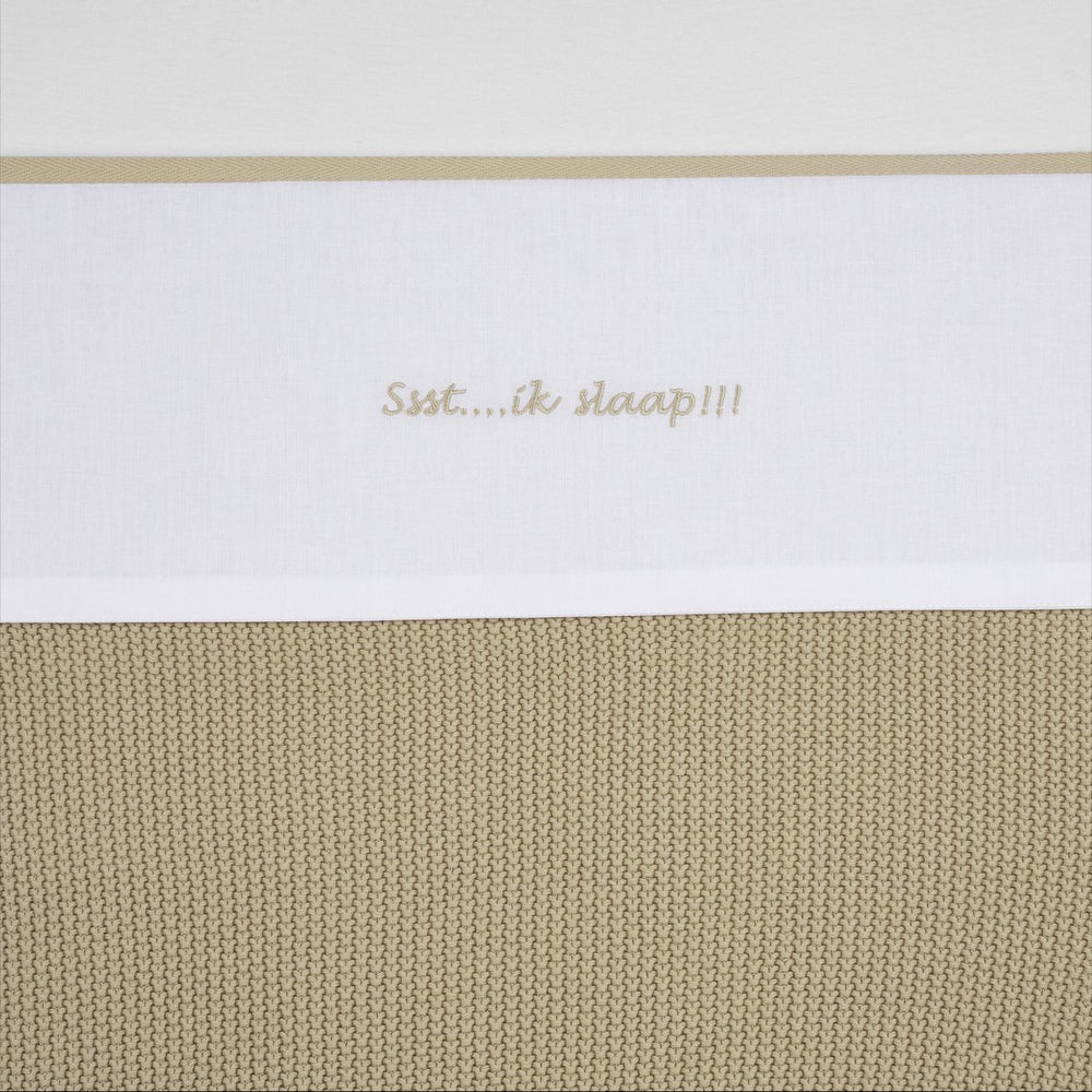Meyco baby ssst...ik slaap!! wieglaken - sand - 75x100cm - 0.3 tog