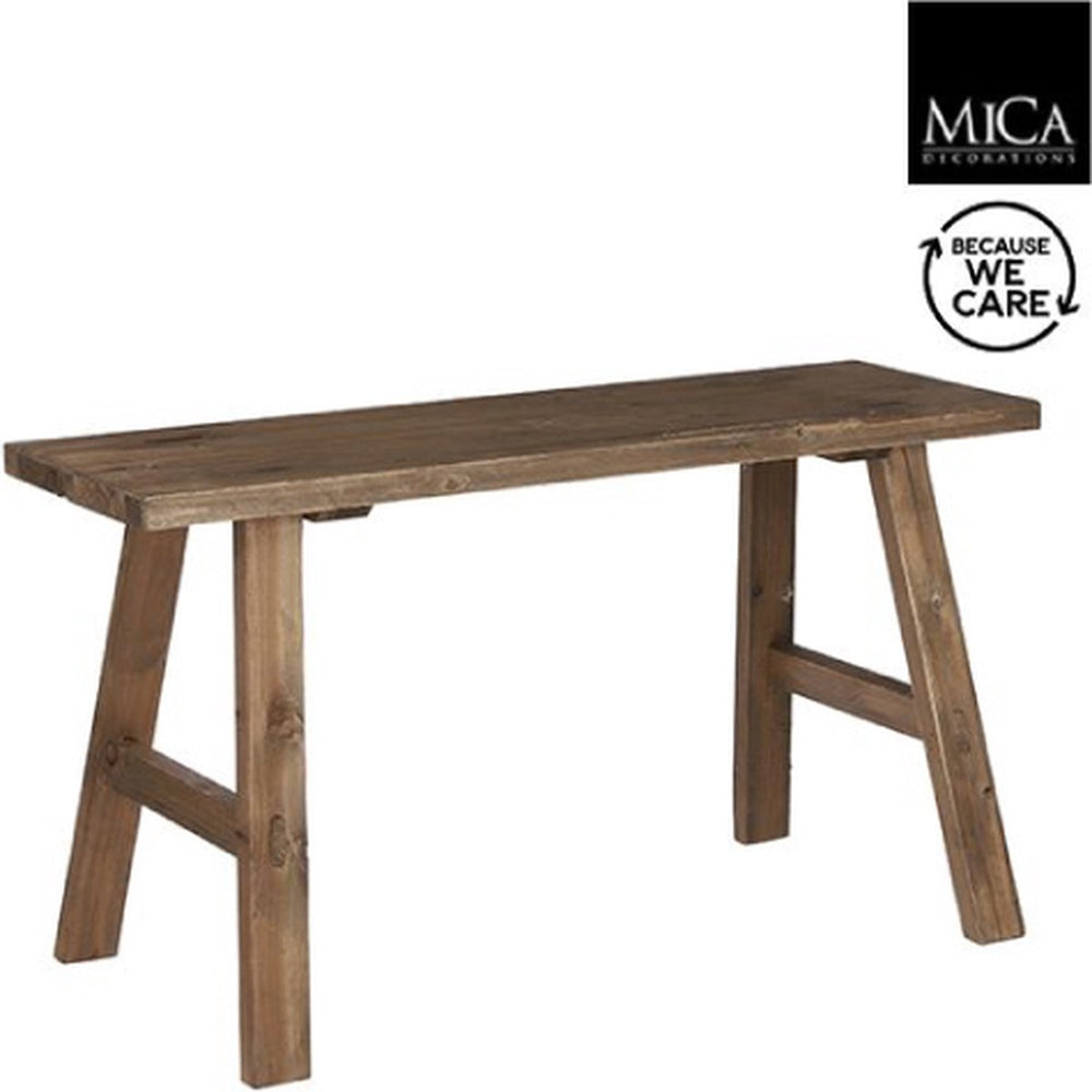 Mica decorations bold houten bankje - l80 x b37 x h44 cm - gerecycled hout - bruin
