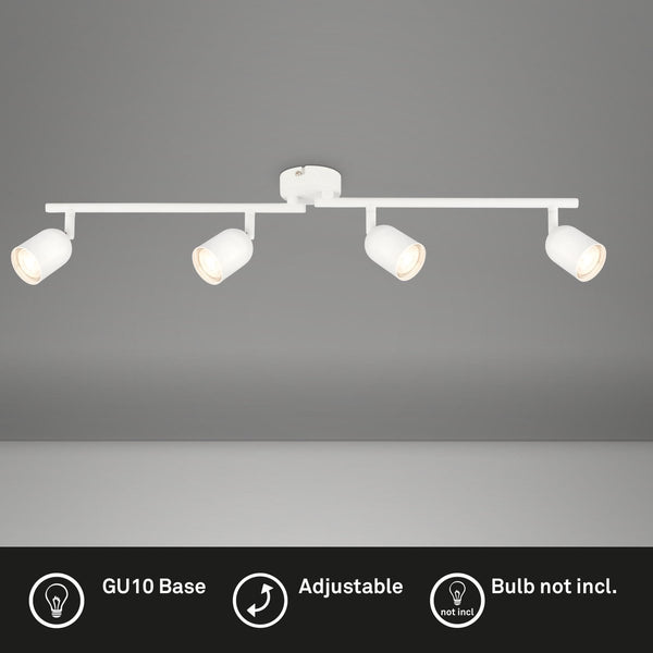 Briloner - plafondlamp - 2145046 - draaibaar - gu10 fitting - gloeilamp niet inbegrepen - 70.5 x 8 x 11 cm - wit