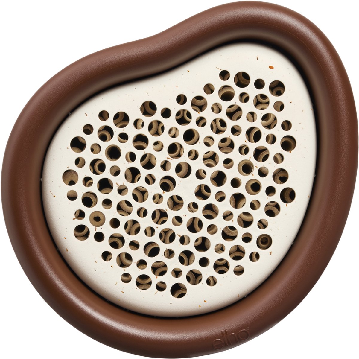 Elho organic bee hotel 25cm - bijenhotel - organisch design - 100% gerecycled plastic - l27.4 x b16.8 x h25.4 cm - kastanje bruin