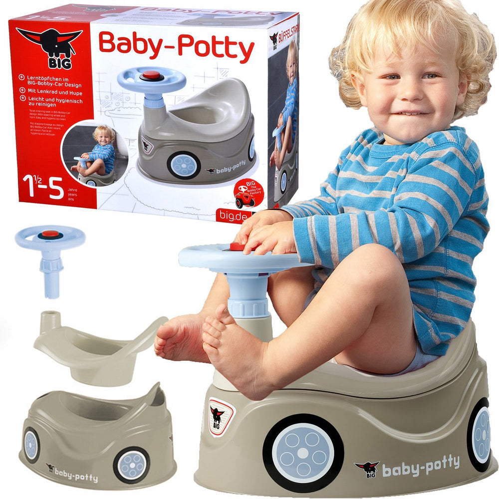 Big baby potty - plaspot - met stuur - grijs