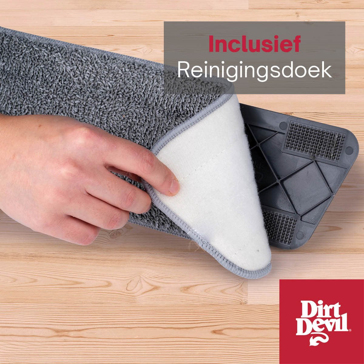Dirt devil dweil met sprayfunctie - 360° roterende dweil - incl. dweildoek - hervulbare fles 640ml - voor nat en droog gebruik - kunststof - grijs