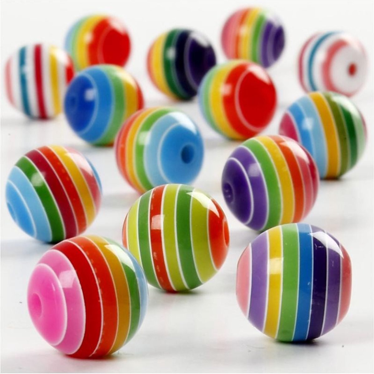 Creativ company cc resin kralen rond 12 mm multi mix 50 stuks