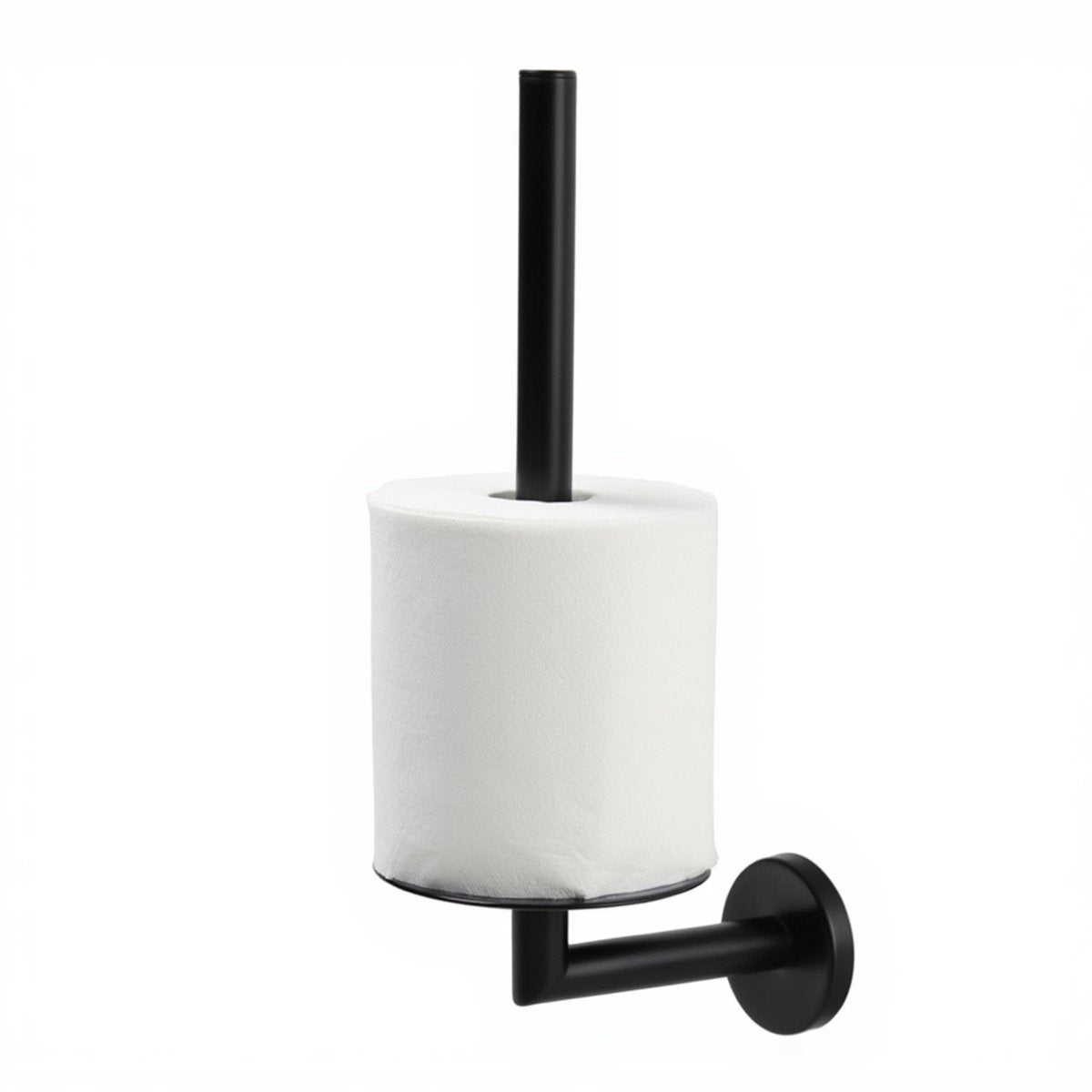 Hush. living hush living - reserve toiletrolhouder - wandmontage - geschikt voor 2 rollen toiletpapier - inc. 3m tape en schroeven - rvs geborsteld - zwart